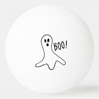 Bolinha De Ping Pong Ghost Say Boo Black Outline on