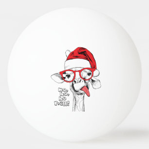 Bolinha De Ping Pong Girafa de Natal hipster Feriados