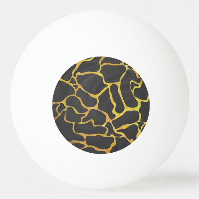 Bolinha De Ping Pong Giraffe Black and Yellow Impressão (Frente)