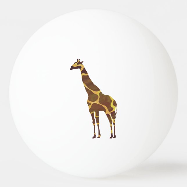 Bolinha De Ping Pong Giraffe Brown e Silhueta Amarela (Verso)