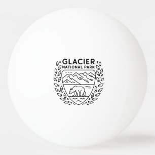 Bolinha De Ping Pong Glaciar National Park Bear Emblem