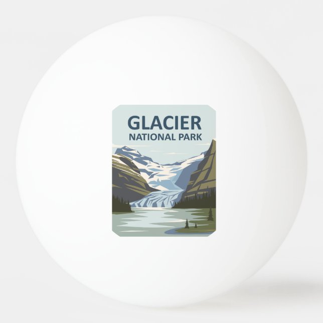 Bolinha De Ping Pong Glacier National Park Viagem Art (Frente)