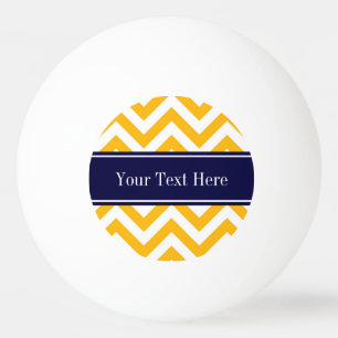 Bolinha De Ping Pong Goldenrod White LG Chevron Marinho Blue Name Monog