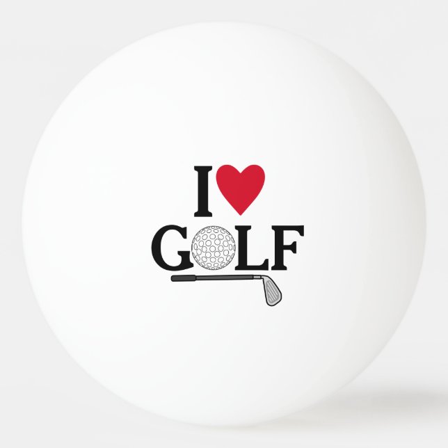 Bolinha De Ping Pong Golfe Eu Amo Personalizável (Frente)