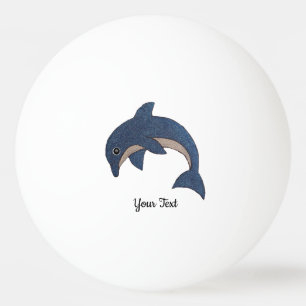 Bolinha De Ping Pong Golfinho de salto do olhar do brilho azul escuro e