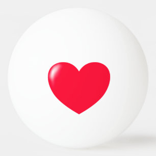 Bolinha De Ping Pong Grande Coração Vermelho