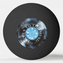 Bolinha De Ping Pong Gravação de Música Azul Aqua Preta