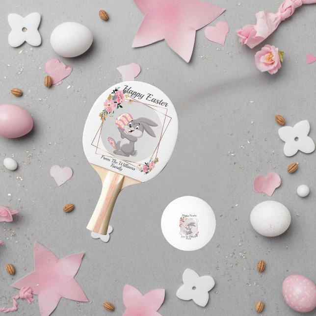 Bolinha De Ping Pong Gray Easter Bunny Personalized Ping Pong Ball (Criador carregado)