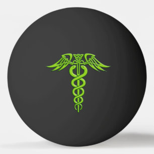 Bolinha De Ping Pong Green Celtic Knot Caduceus