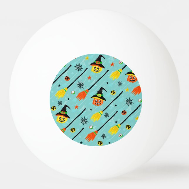 Bolinha De Ping Pong Halloween Witchy Seimt Theme (Frente)