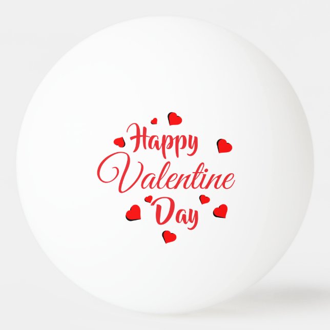 Bolinha De Ping Pong Happy Valentine Day  white (Frente)