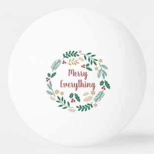 Bolinha De Ping Pong Holly Berry Pine Wreath Feliz Tudo Foto