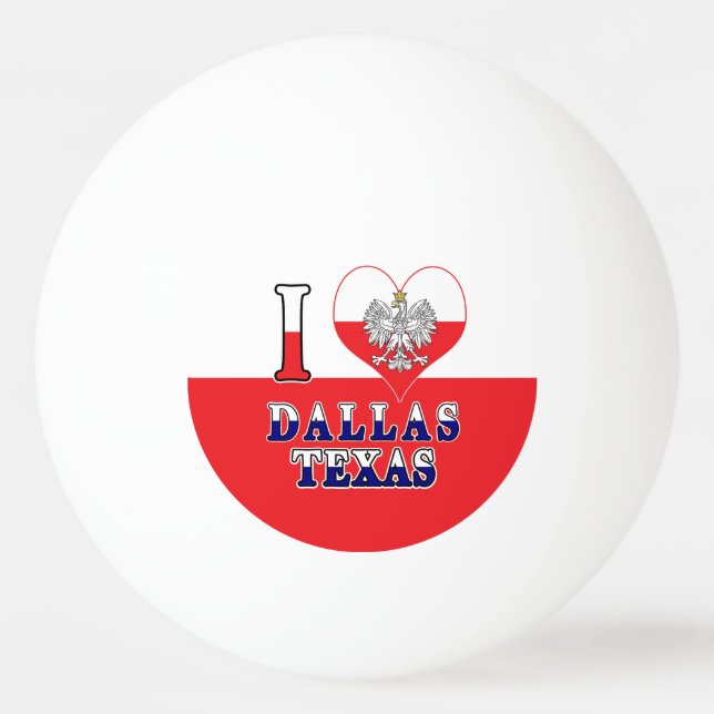 Bolinha De Ping Pong I Heart Love Dallas Texas (Frente)