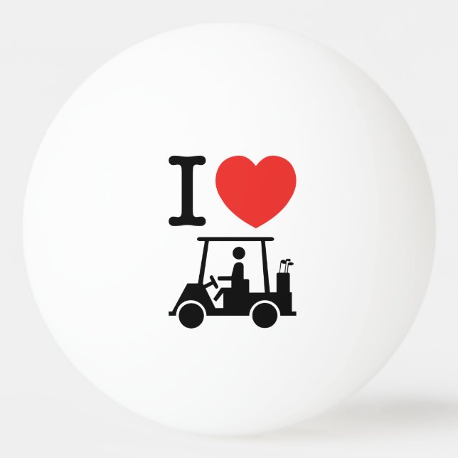 Bolinha De Ping Pong I Heart (Love) Golf Cart (Frente)