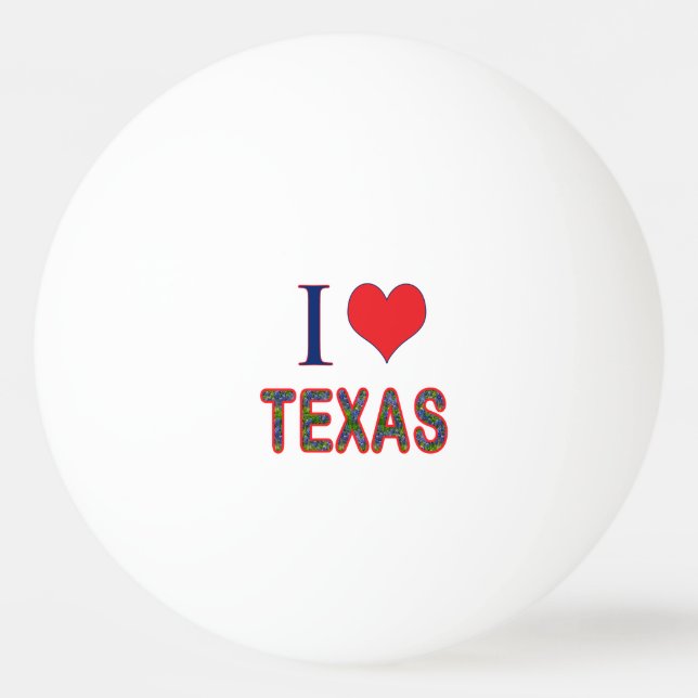 Bolinha De Ping Pong I (Heart) Love Texas Bluebonnet (Frente)
