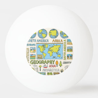 Bolinha De Ping Pong Ilustração da Geografia da Vintagem Desenhada à Mã