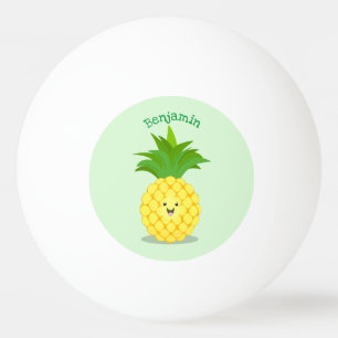 Bolinha De Ping Pong Ilustração de desenho animado de abacaxi