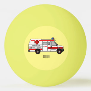 Bolinha De Ping Pong Ilustração de desenho animado de Ambulância