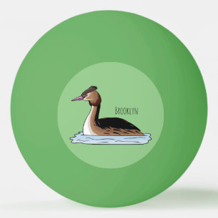 Bolinha De Ping Pong ilustração de desenho animado de aves-cinzentas cr