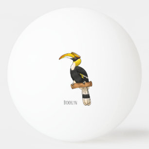 Bolinha De Ping Pong ilustração de desenho animado de aves da folha de 