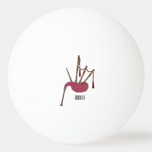 Bolinha De Ping Pong Ilustração de desenho animado de Bagpipe