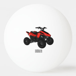 Bolinha De Ping Pong Ilustração de desenho animado de bicicleta atv