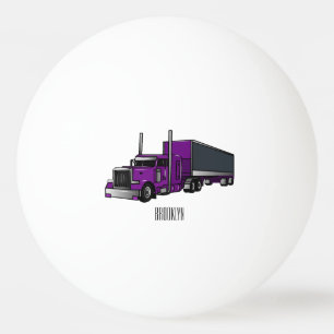 Bolinha De Ping Pong Ilustração de desenho animado de caminhão semirreb