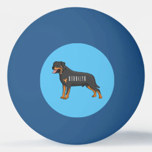 Bolinha De Ping Pong Ilustração de desenho animado de cão rottweiler