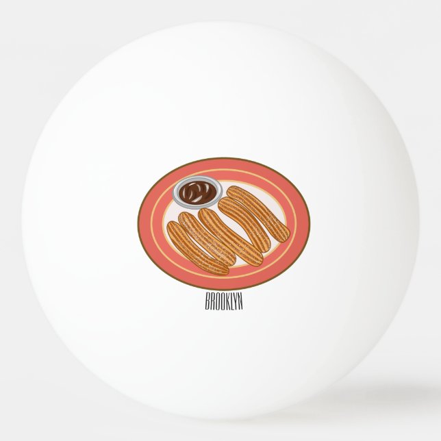 Bolinha De Ping Pong Ilustração de desenho animado de Churro (Frente)