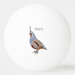 Bolinha De Ping Pong Ilustração de desenho animado de codorniz de monta