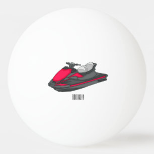 Bolinha De Ping Pong Ilustração de desenho animado de esqui jet