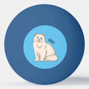 Bolinha De Ping Pong Ilustração de desenho animado de gato persa