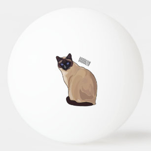 Bolinha De Ping Pong Ilustração de desenho animado de gato siamês