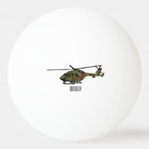 Bolinha De Ping Pong Ilustração de desenho animado de helicóptero do ex