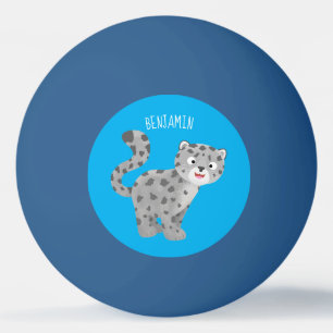 Bolinha De Ping Pong Ilustração de desenho animado de leopardo-da-neve