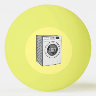 Bolinha De Ping Pong Ilustração de desenho animado de máquina de lavar