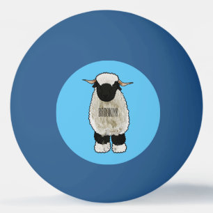Bolinha De Ping Pong Ilustração de desenho animado de ovelha Valais Bla
