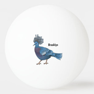 Bolinha De Ping Pong ilustração de desenho animado de pombo coroado de