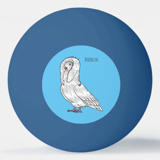 Bolinha De Ping Pong Ilustração de desenho animado de pombo-jacobino (Frente)