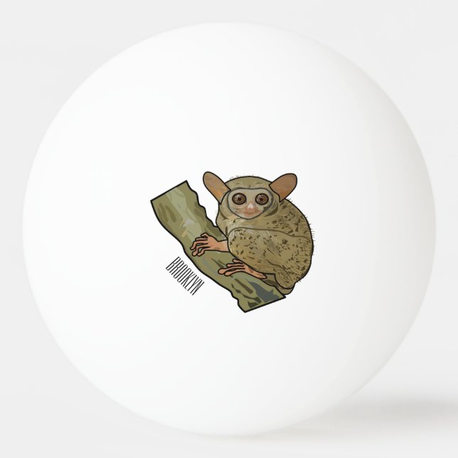 Bolinha De Ping Pong Ilustração de desenho animado de Tarsier (Frente)