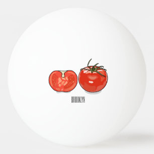 Bolinha De Ping Pong Ilustração de desenho animado de tomate