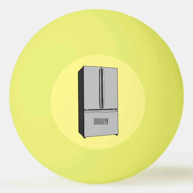 Bolinha De Ping Pong Ilustração de desenho animado do frigorífico franc (Frente)