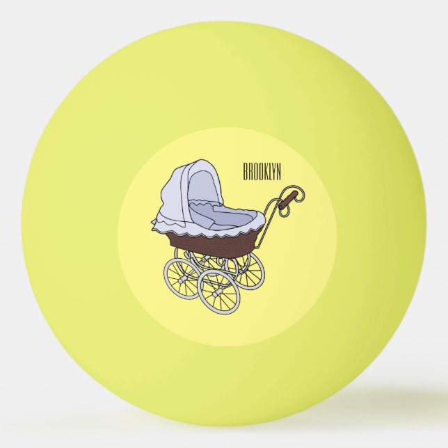 Bolinha De Ping Pong Ilustração de desenho animado do stroller (Frente)