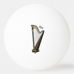 Bolinha De Ping Pong Ilustração de desenho animado Harp