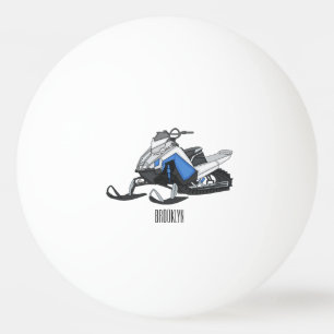 Bolinha De Ping Pong Ilustração de desenho animado Snowmobile