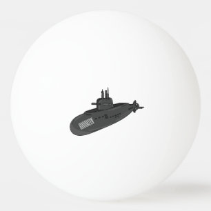 Bolinha De Ping Pong Ilustração de desenho animado submarino