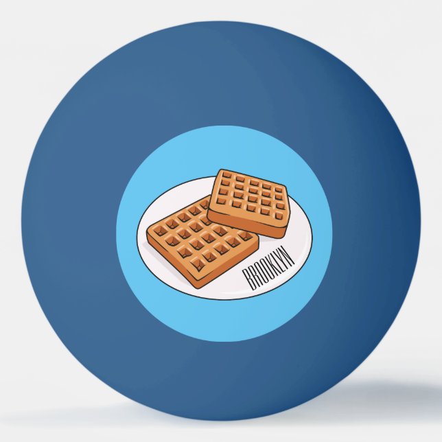 Bolinha De Ping Pong Ilustração de desenho animado Waffle (Frente)