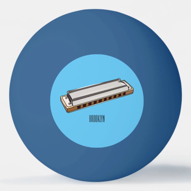Bolinha De Ping Pong Ilustração de desenho da Harmonica (Frente)
