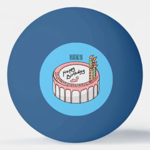 Bolinha De Ping Pong Ilustração de desenho de bolo de aniversário
