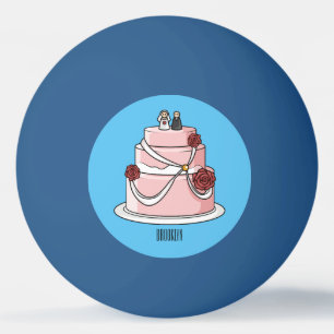 Bolinha De Ping Pong Ilustração de desenho de bolo de casamento